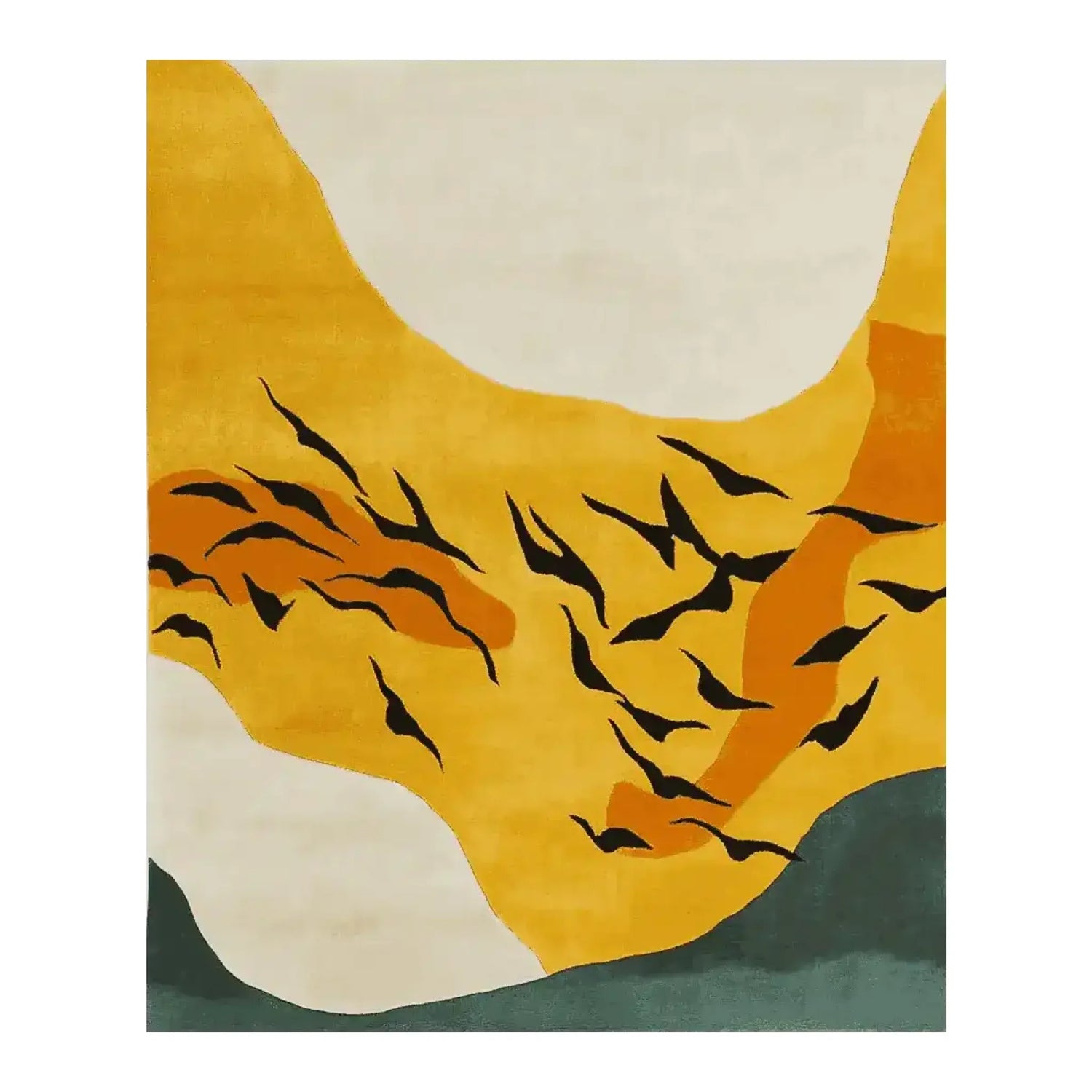 Golden Sky Birds Hand Tufted Rug