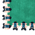 Green Bees Love Hand Tufted Wool Rug 5 - 1001 Knots