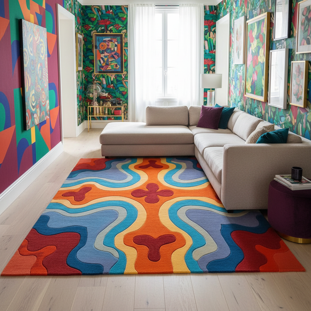 Groovy Heat Map Hand Tufted Rug
