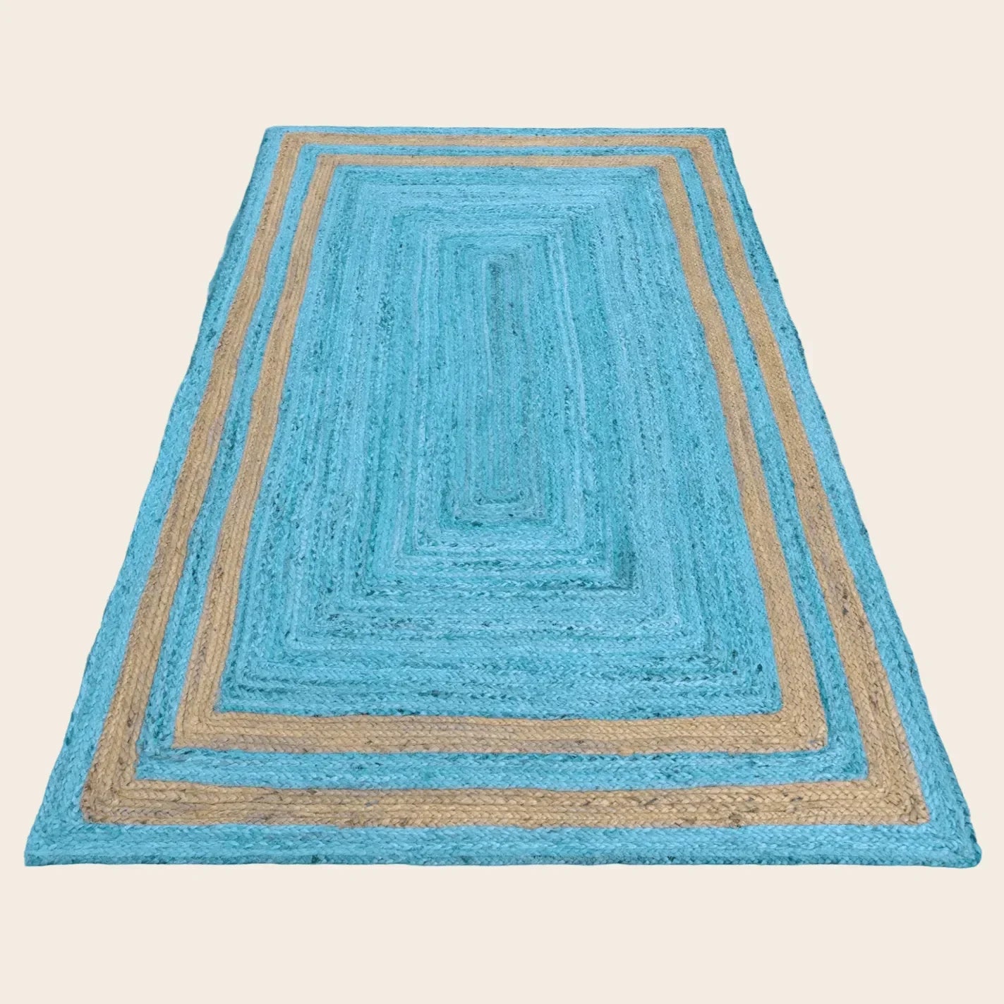Handmade Chic Two-Toned Blue Jute Rug