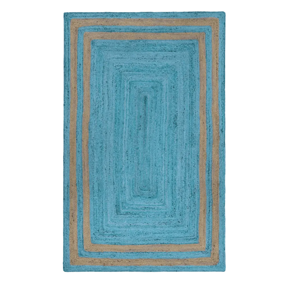 Handmade Chic Two-Toned Blue Jute Rug