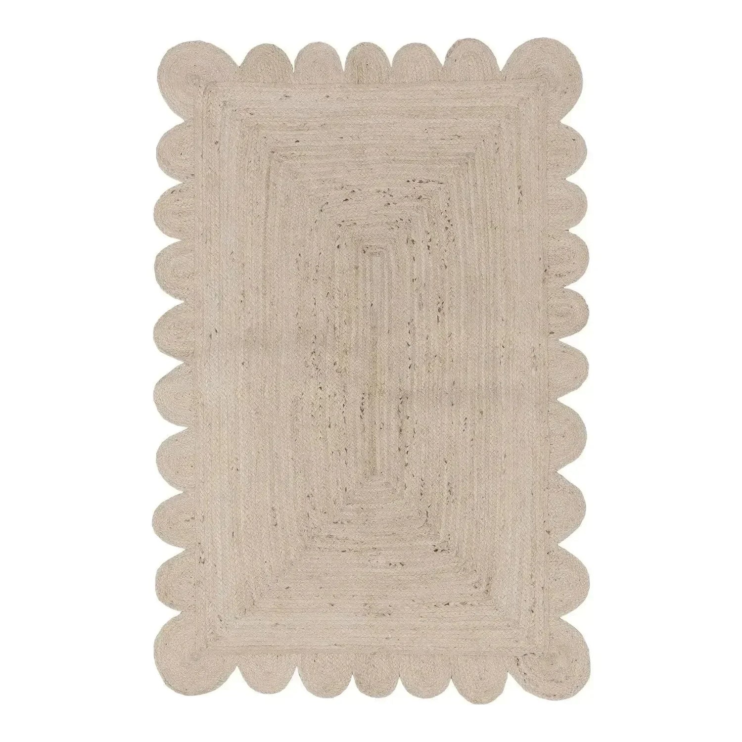Handmade Scalloped Jute Rug - Natural