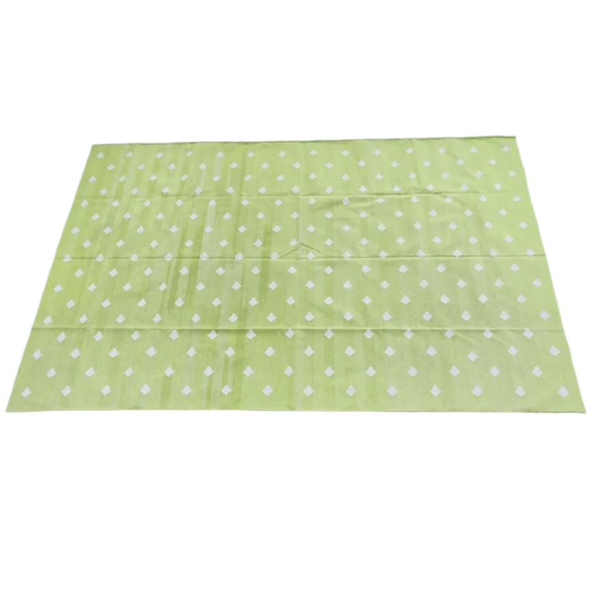Handwoven Reversible Diamond Cotton Rug - Olive