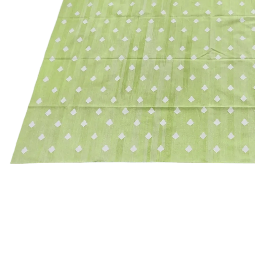 Handwoven Reversible Diamond Cotton Rug - Olive