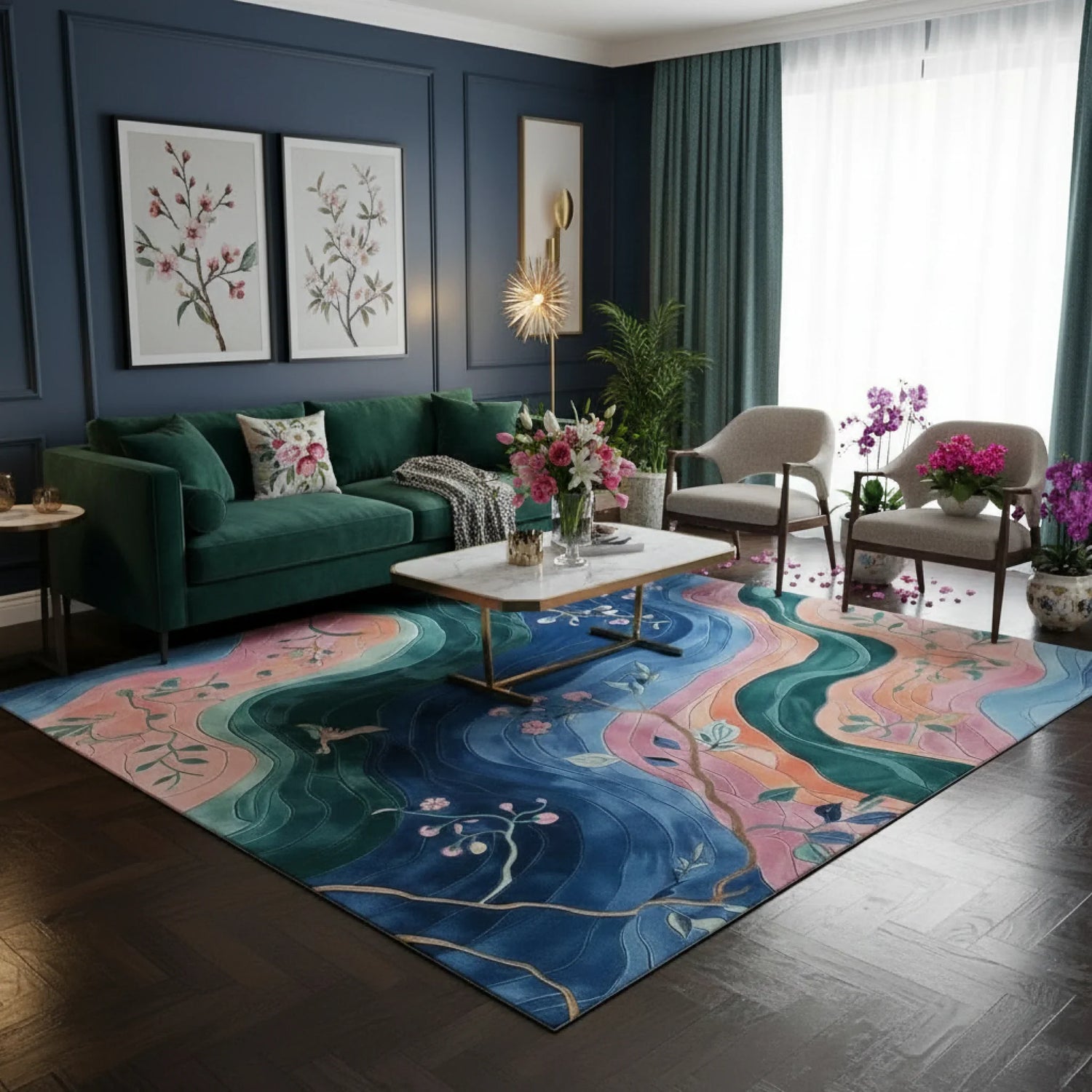 Harmonic Currents Hand Tufted Wool Rug