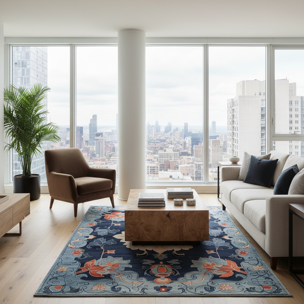 Imperial Garden Hand Tufted Rug - Blue