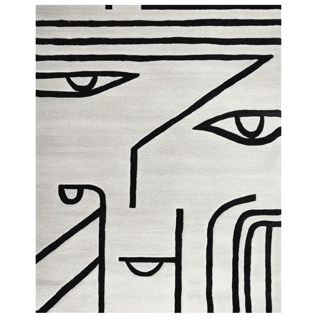 Inkbound Face Geometry Hand Tufted Rug