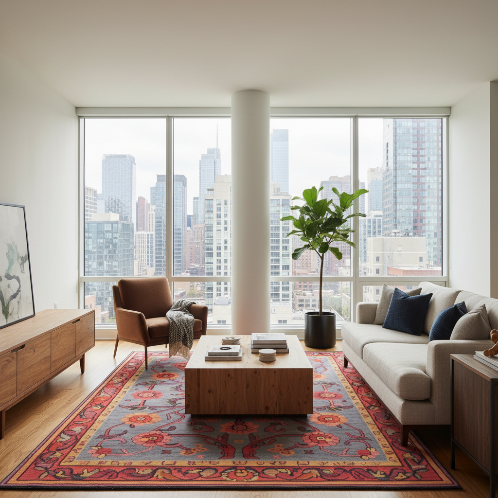 Intricate Pattern Hand Tufted Rug
