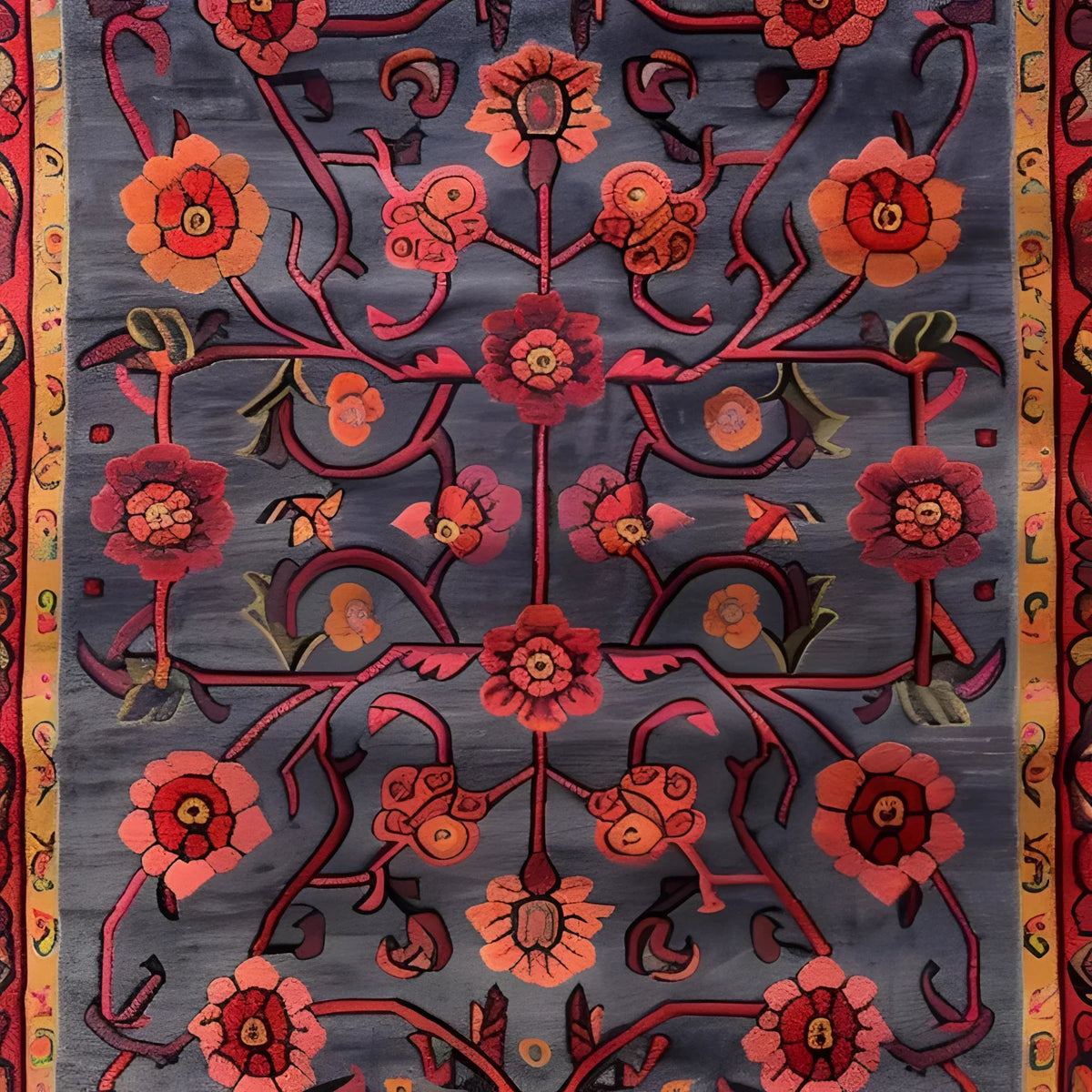 Intricate Pattern Hand Tufted Rug