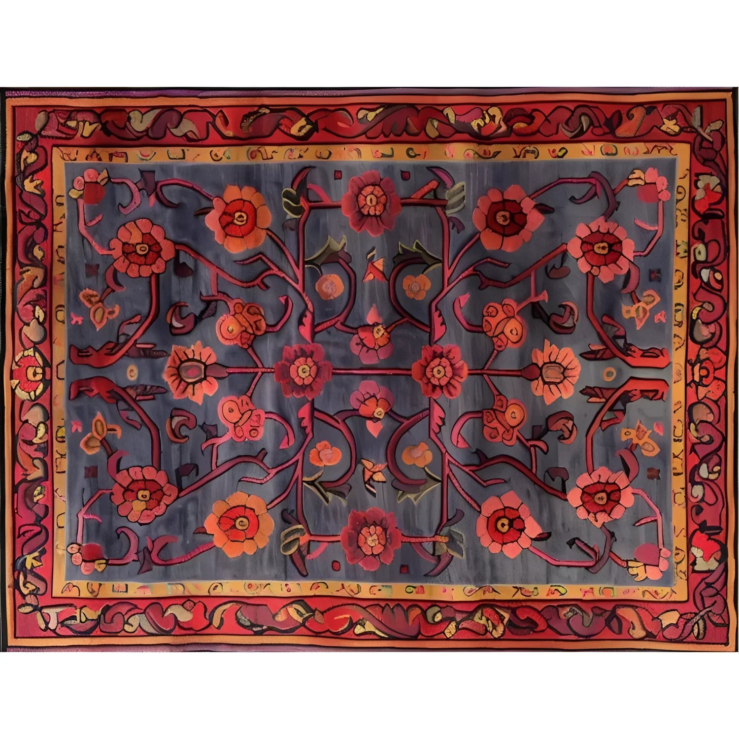 Intricate Pattern Hand Tufted Rug