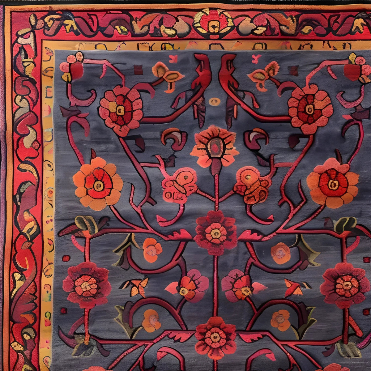 Intricate Pattern Hand Tufted Rug