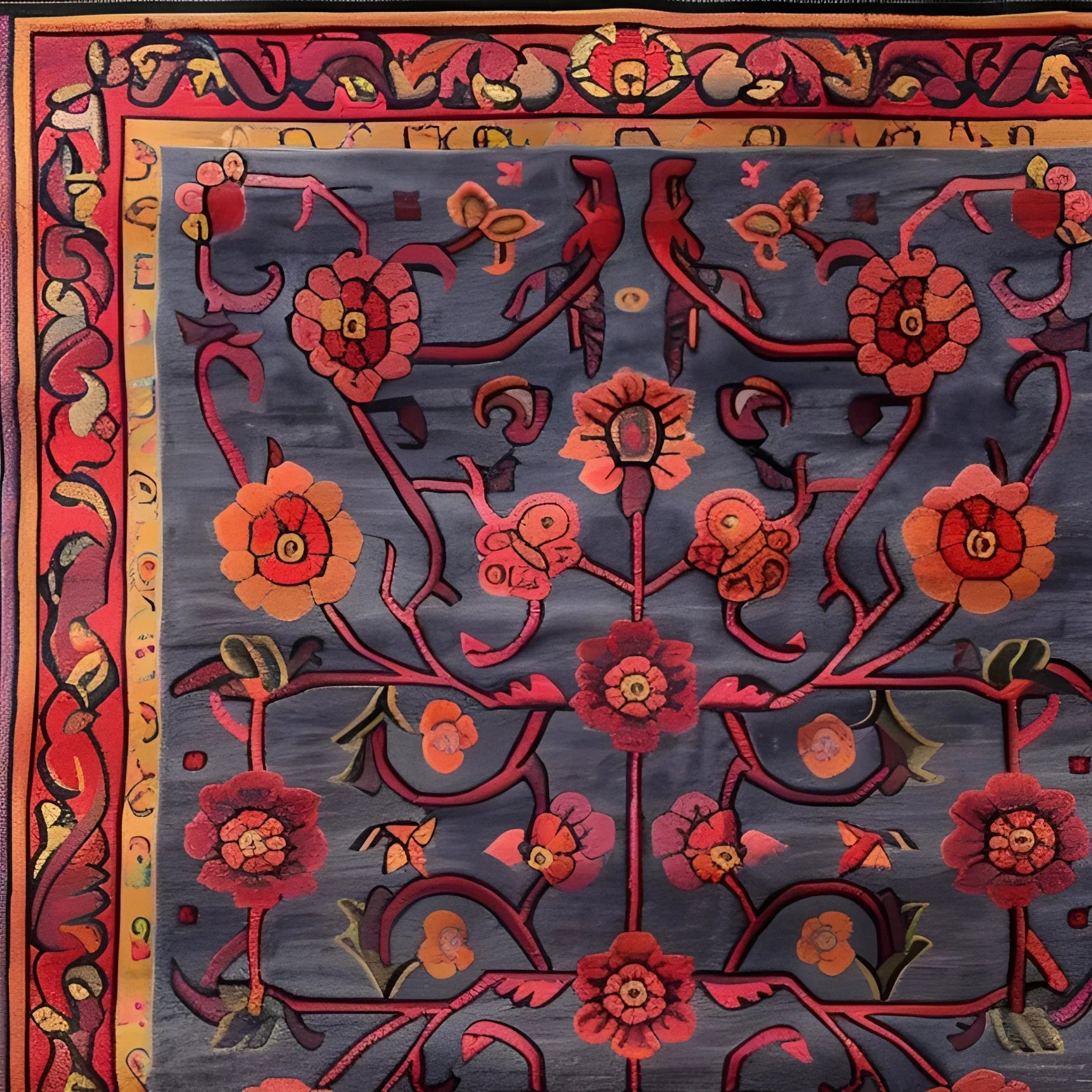 Intricate Pattern Hand Tufted Rug