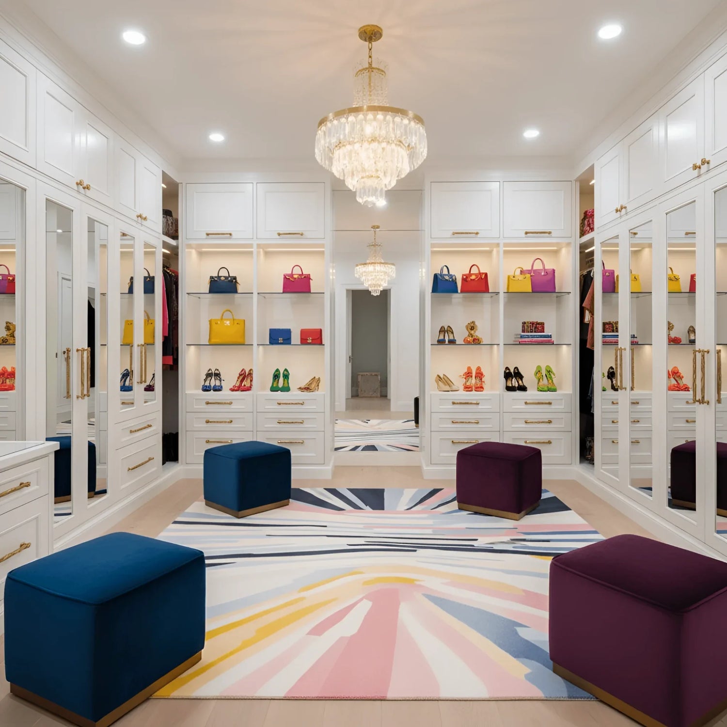 Kinetic Canvas Burst Hand Tufted Rug