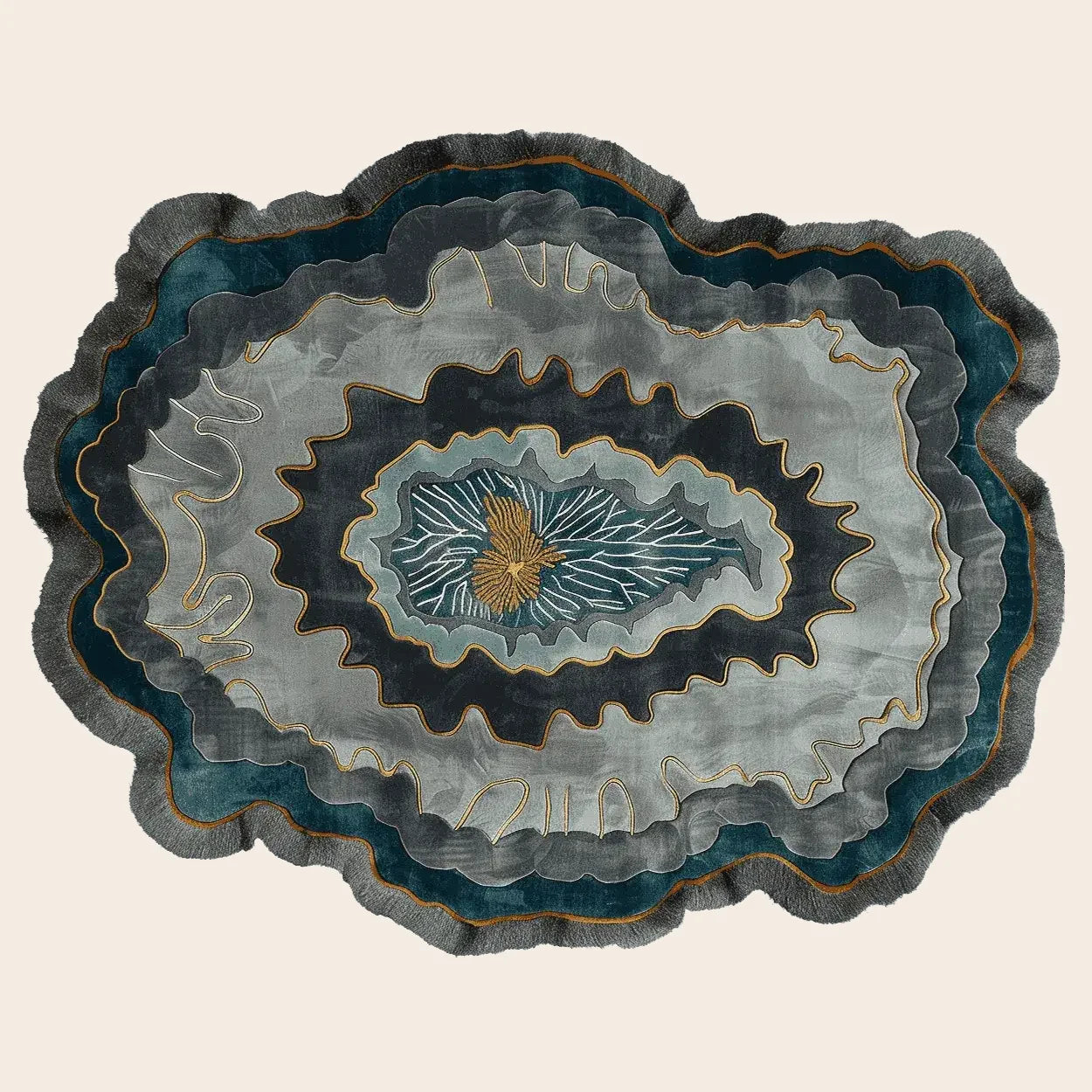 Layered Vein Rhythm Hand Tufted Rug - rug