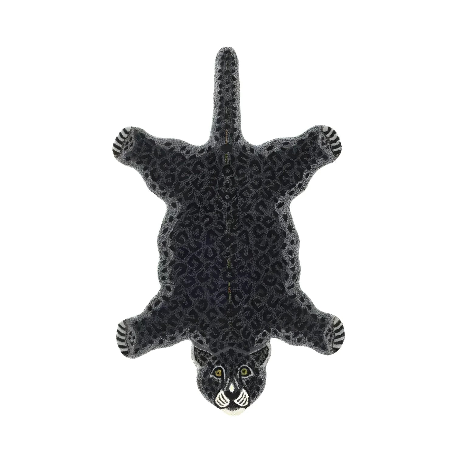 Little Black Leopard Hand Tufted Wool Rug