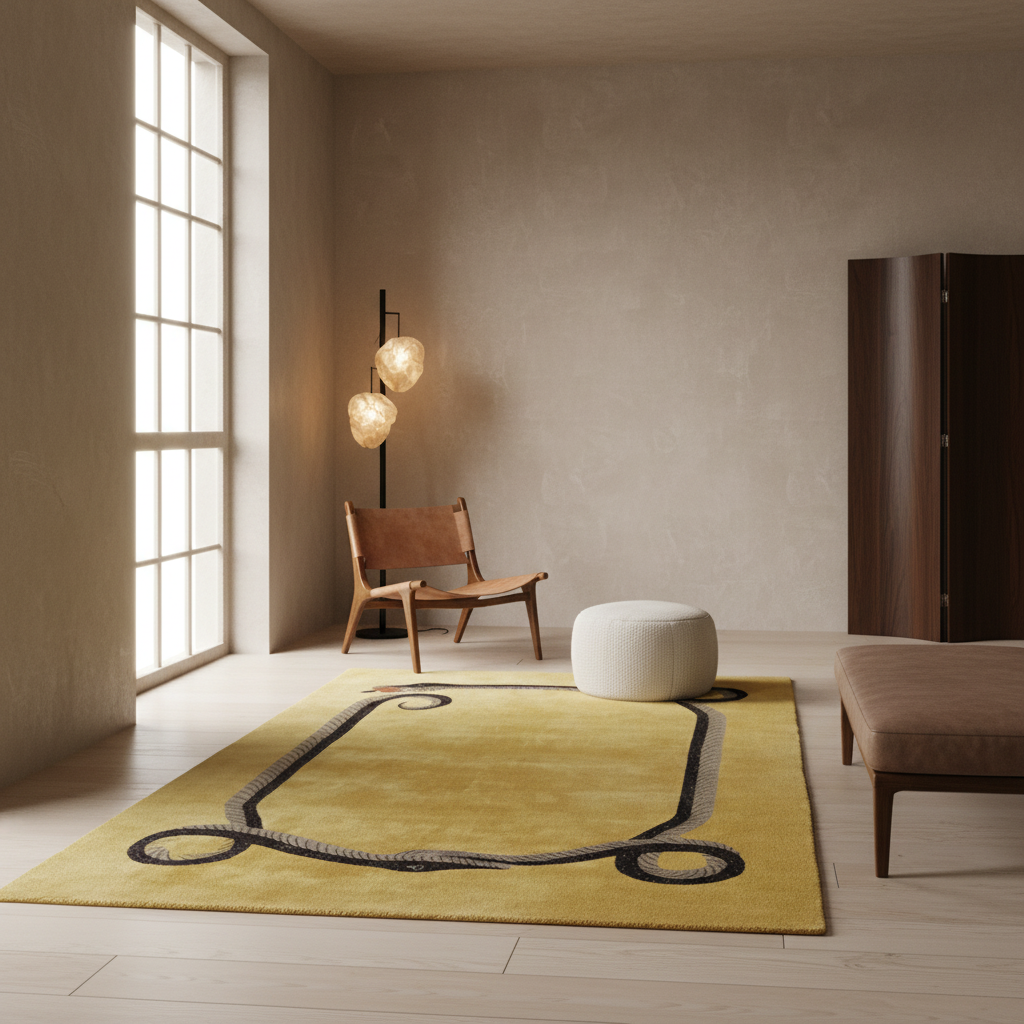 Magic Snake Gold Lush Hand Tufted Wool Rug