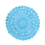 Maia Classic Circles Round Jute Rug - Blue