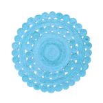 Maia Classic Circles Round Jute Rug - Blue