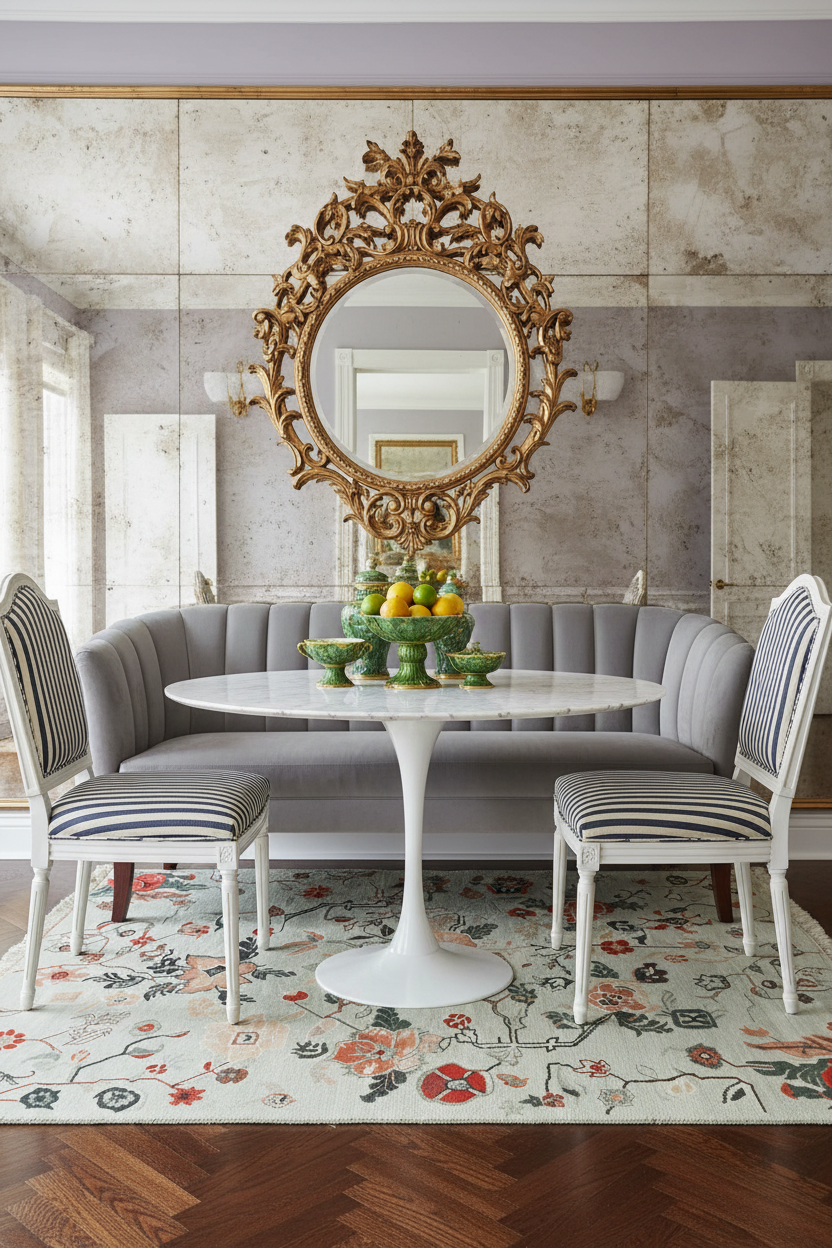 Meandering Floral Vines Hand Knotted Rug
