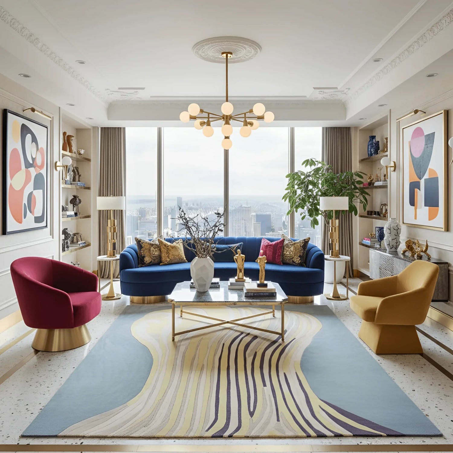 Melting Bloom Column Hand Tufted Rug