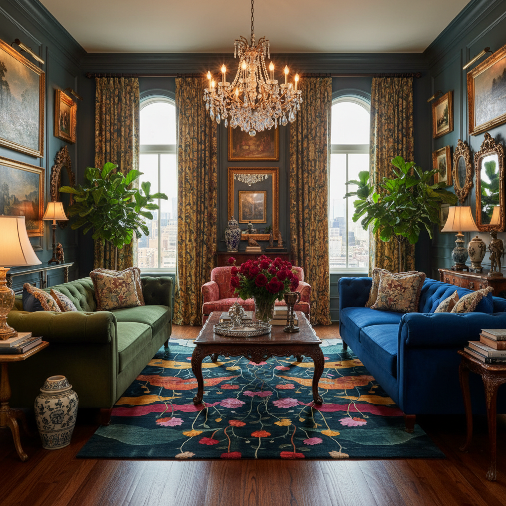 Midnight Garden Hand Tufted Rug