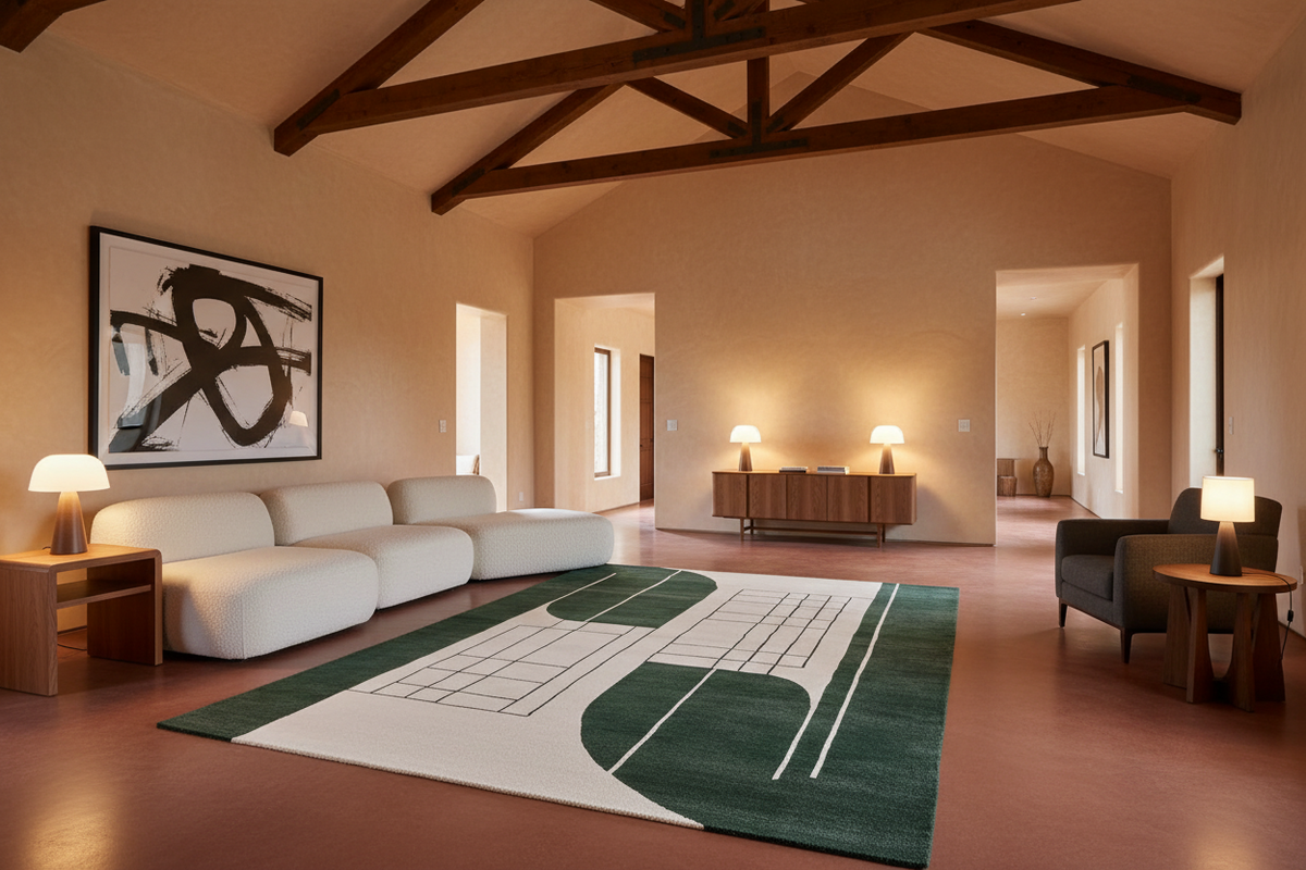 Midnight Shadow Tune Knotted Wool Rug