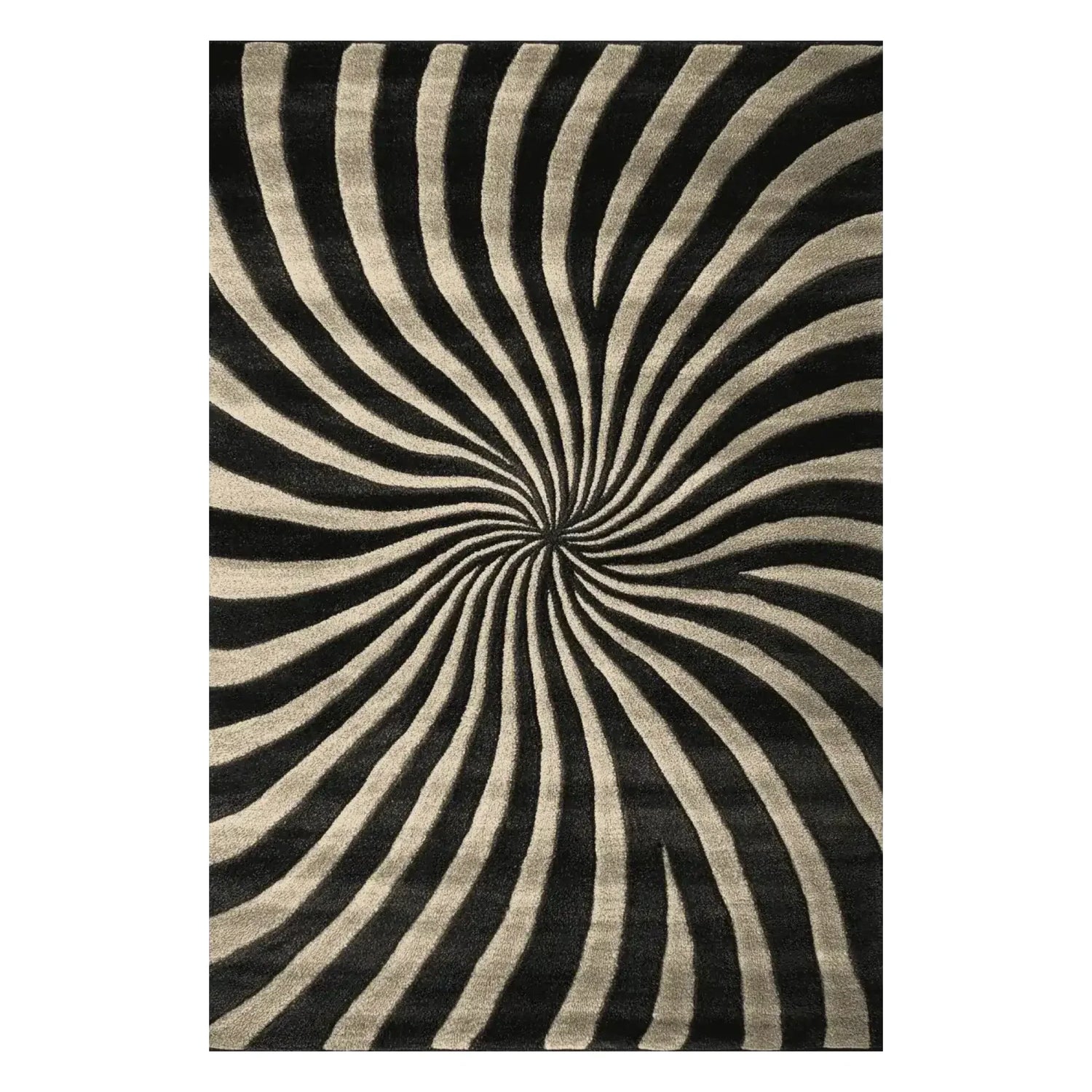 Midnight Spiral Dance Hand Tufted Rug