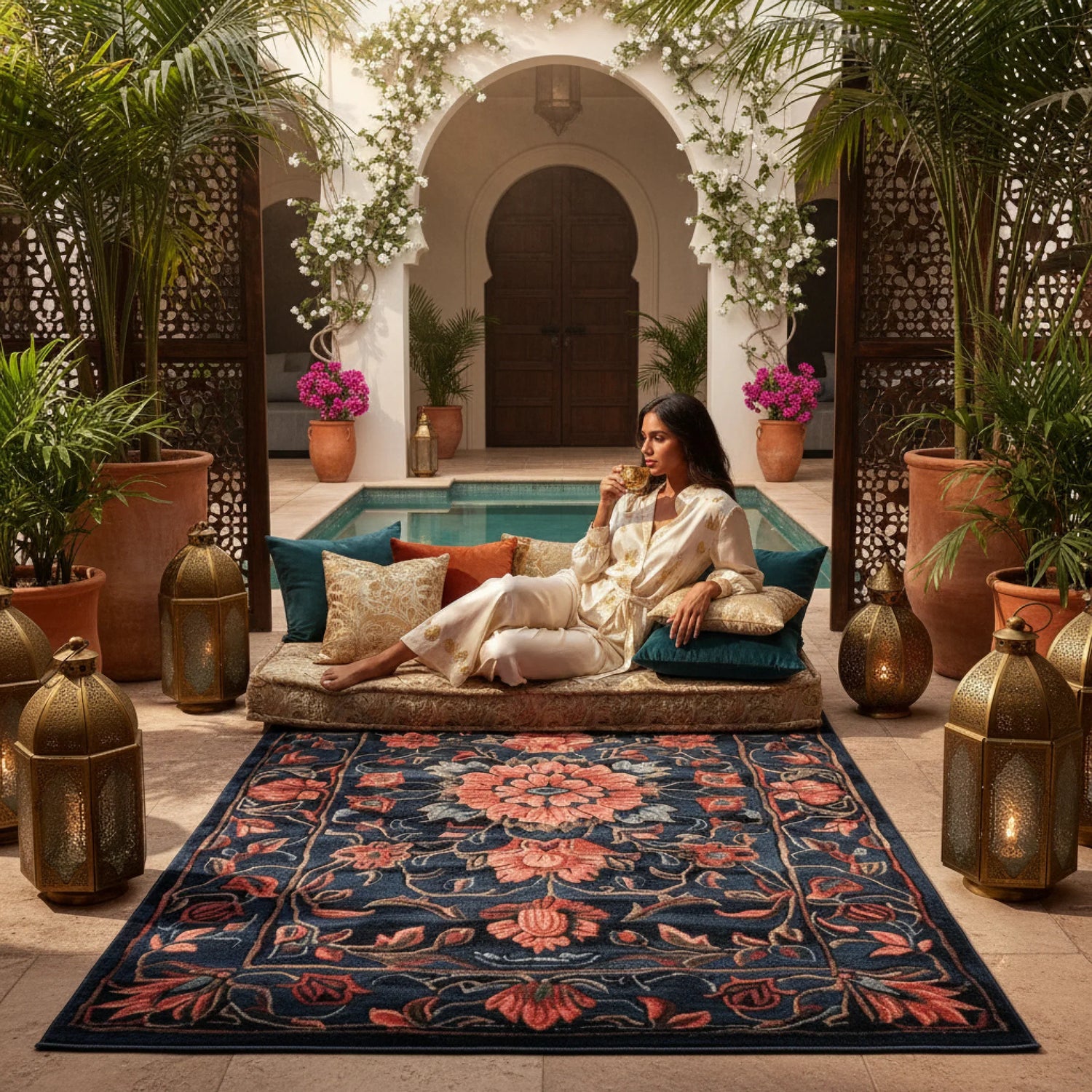 Midnight Vine Dream Hand Tufted Rug