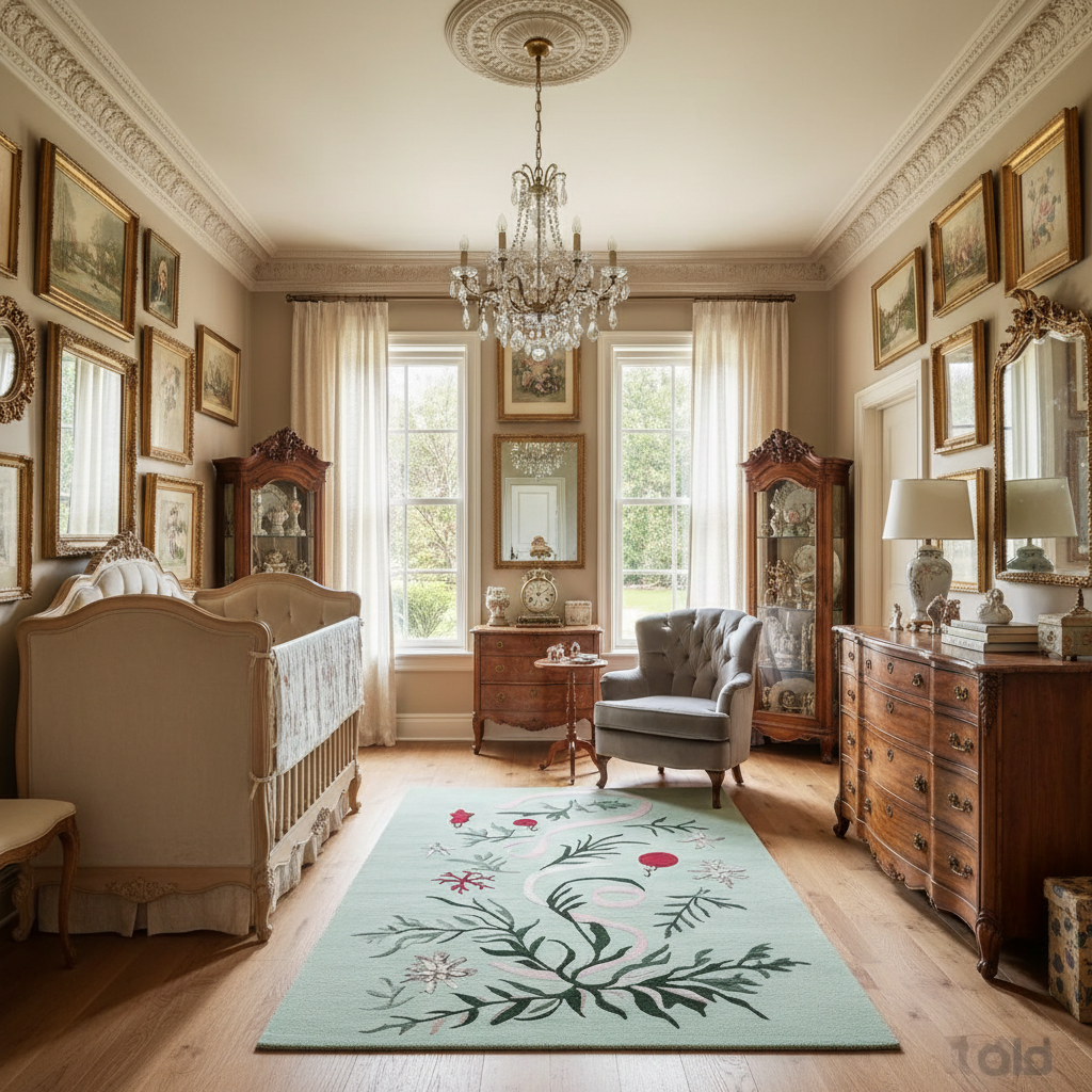Mistletoe Ribbon Dance Hand Tufted Rug
