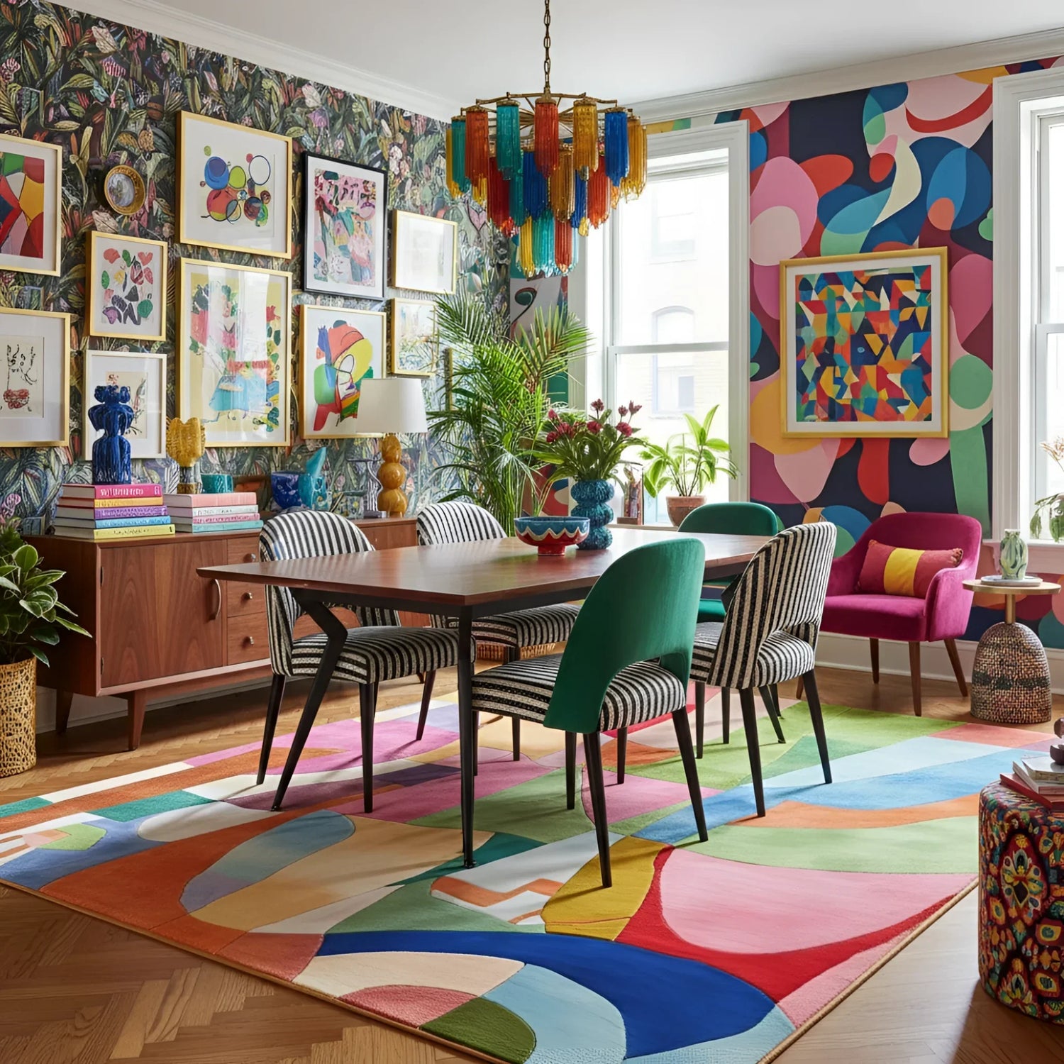 Modern Collage Hand Tufted Rug