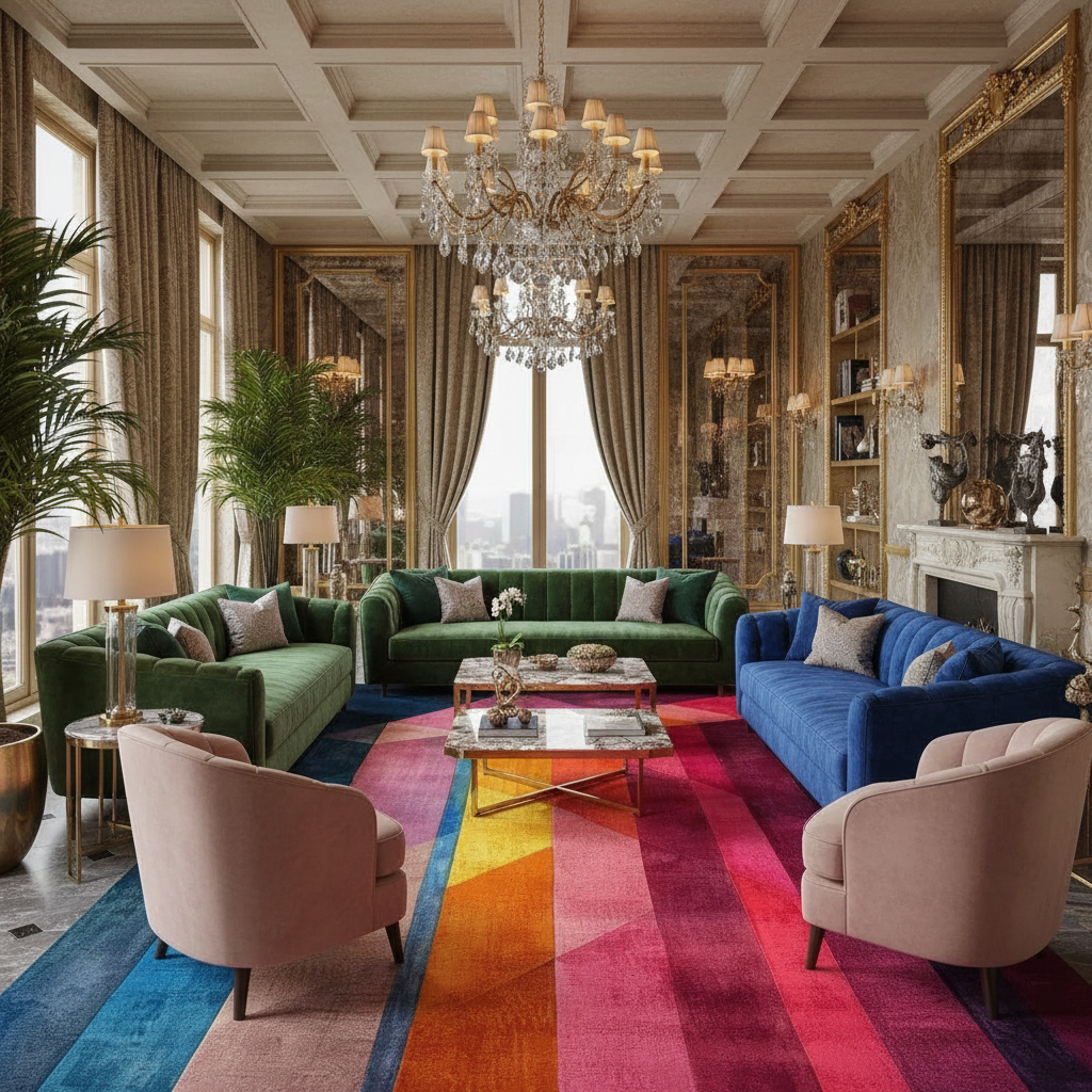 Modern Mosaic Hand Tufted Wool Rug