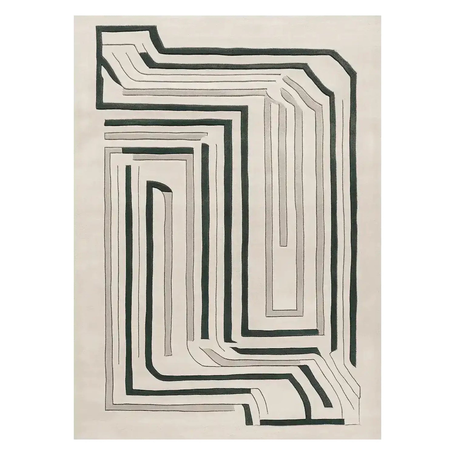 Modern Motion Maze Hand Tufted Rug