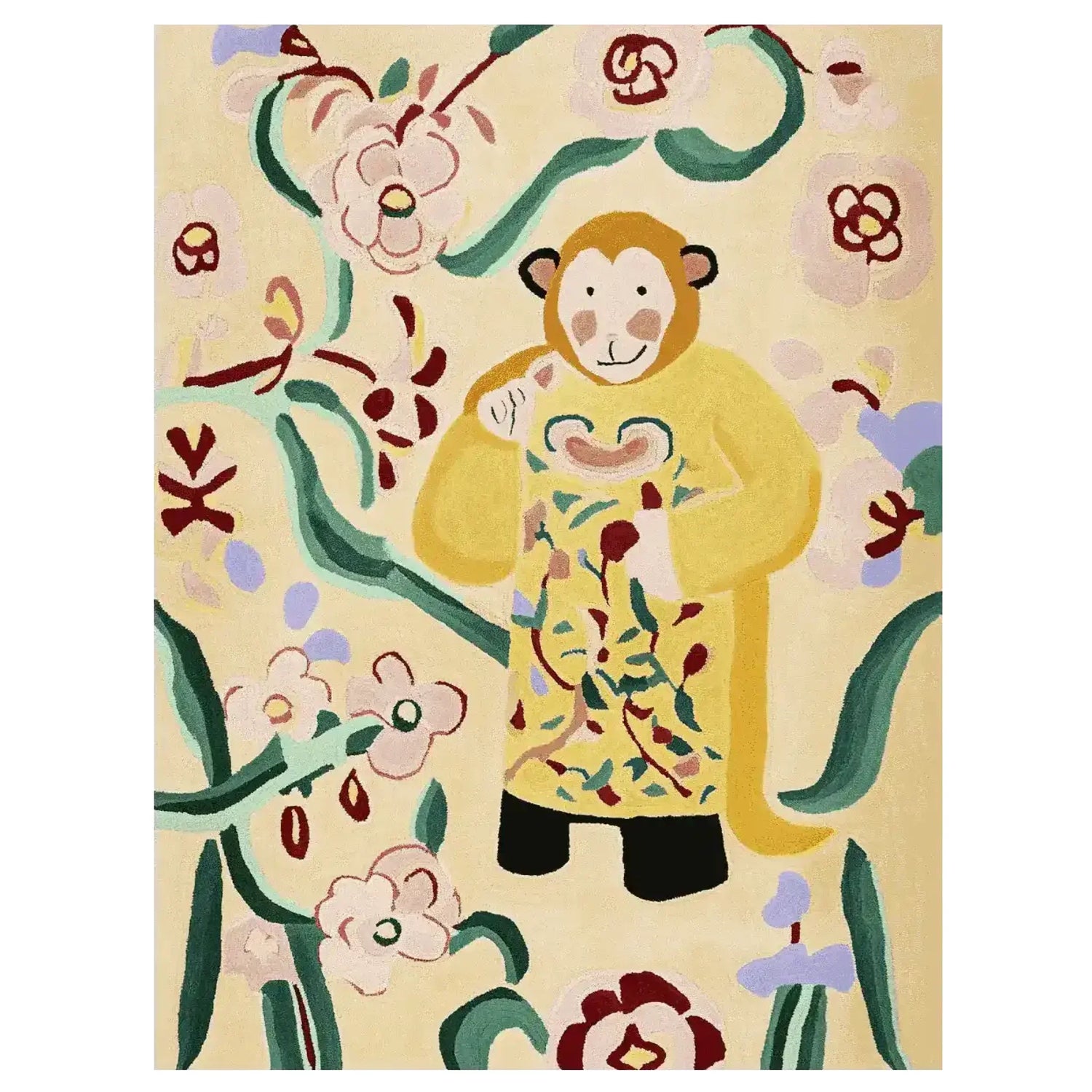 Monkey Flower Song Hand Tufted Rug