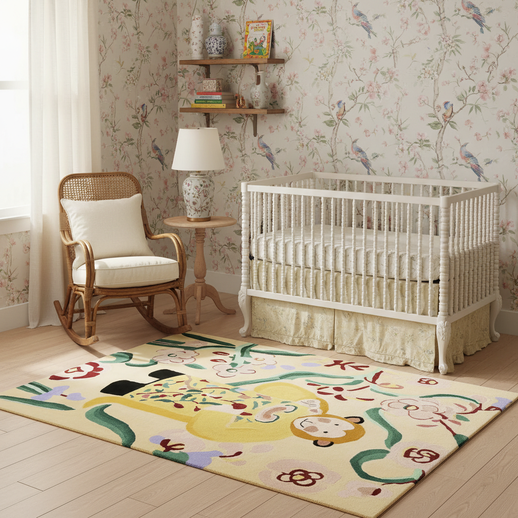 Monkey Flower Song Hand Tufted Rug