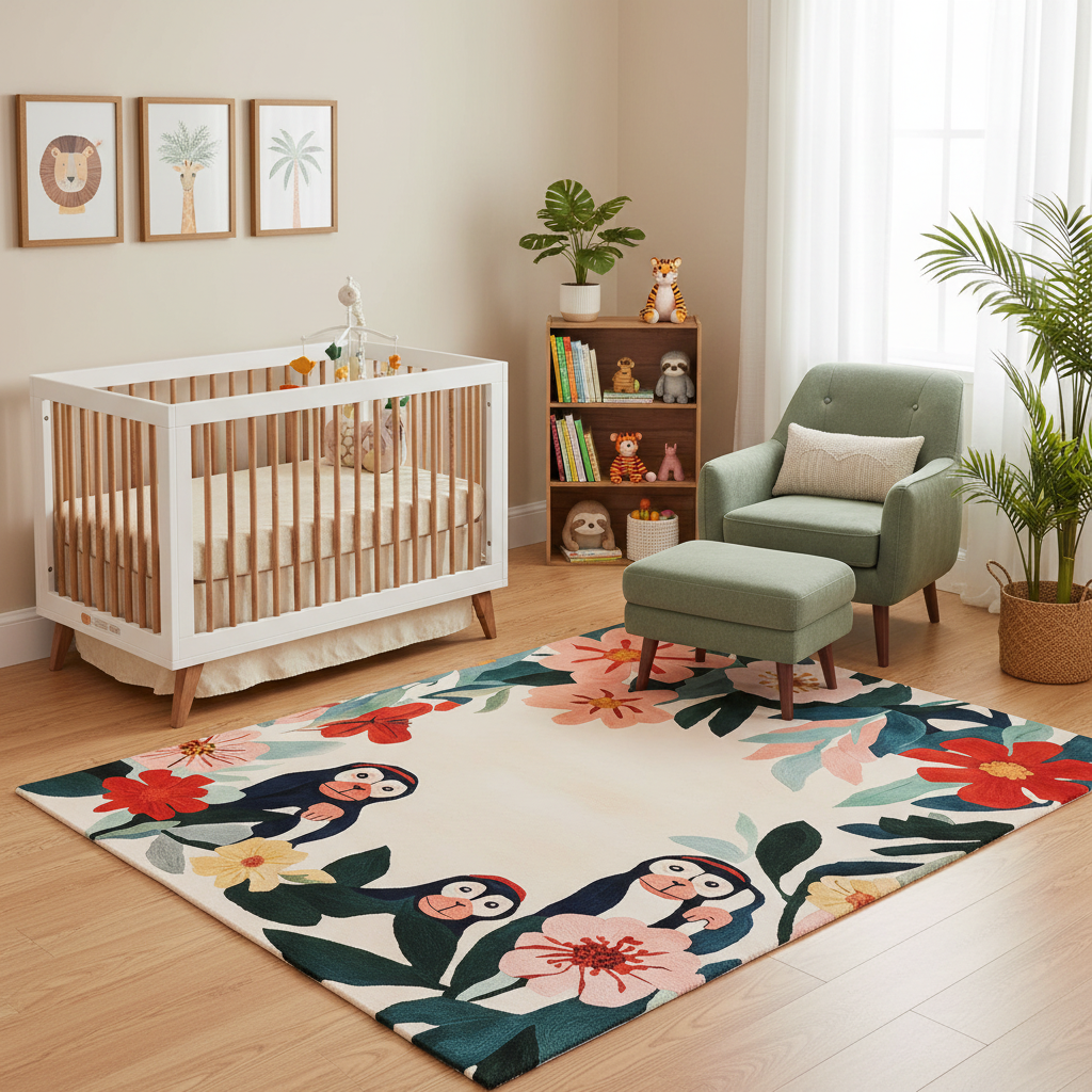 Monkey Haven Hand Tufted Wool Rug