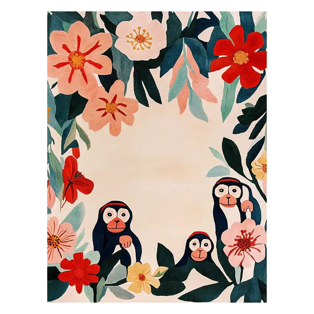 Monkey Haven Hand Tufted Wool Rug