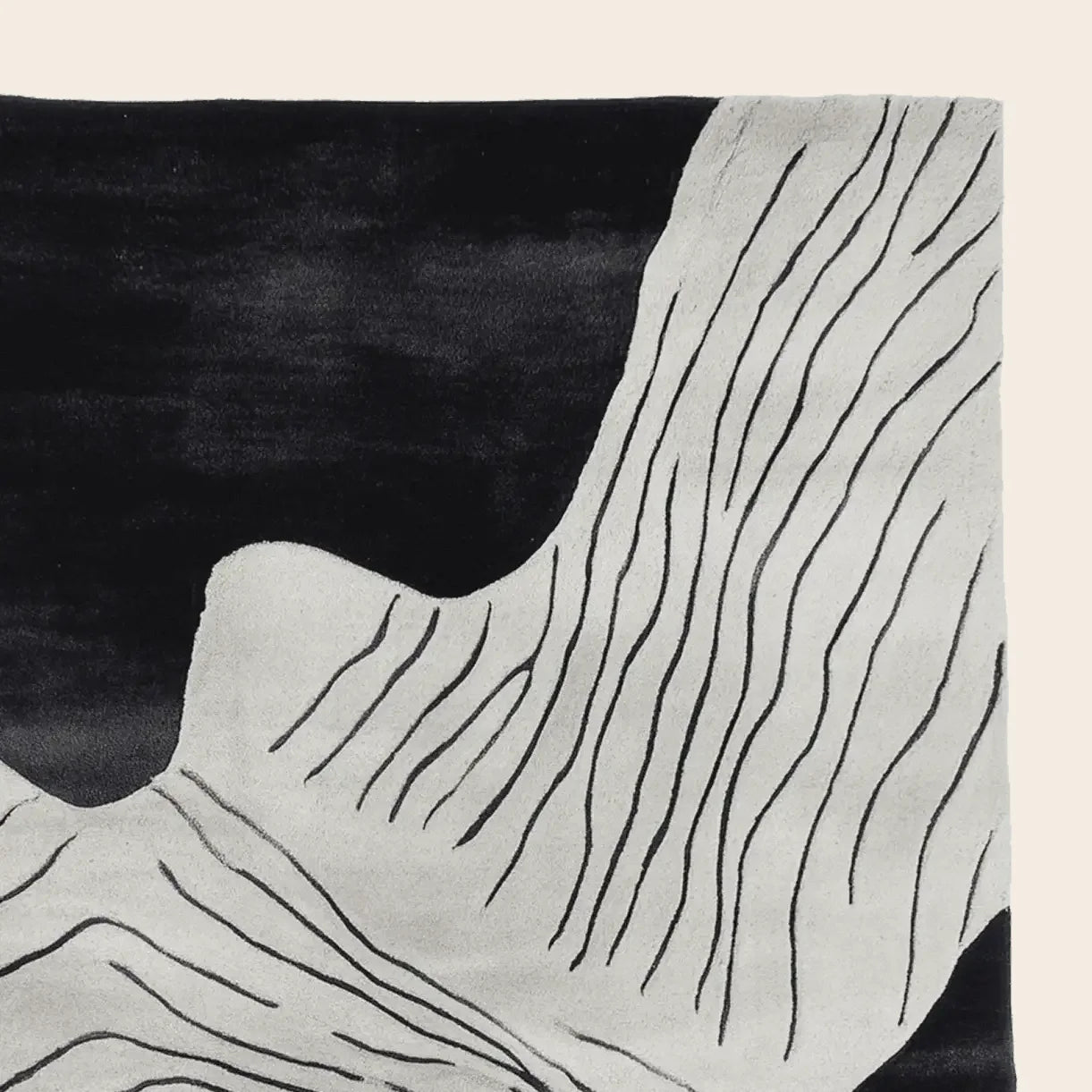Monochrome Earth Lines Hand Tufted Rug - rug