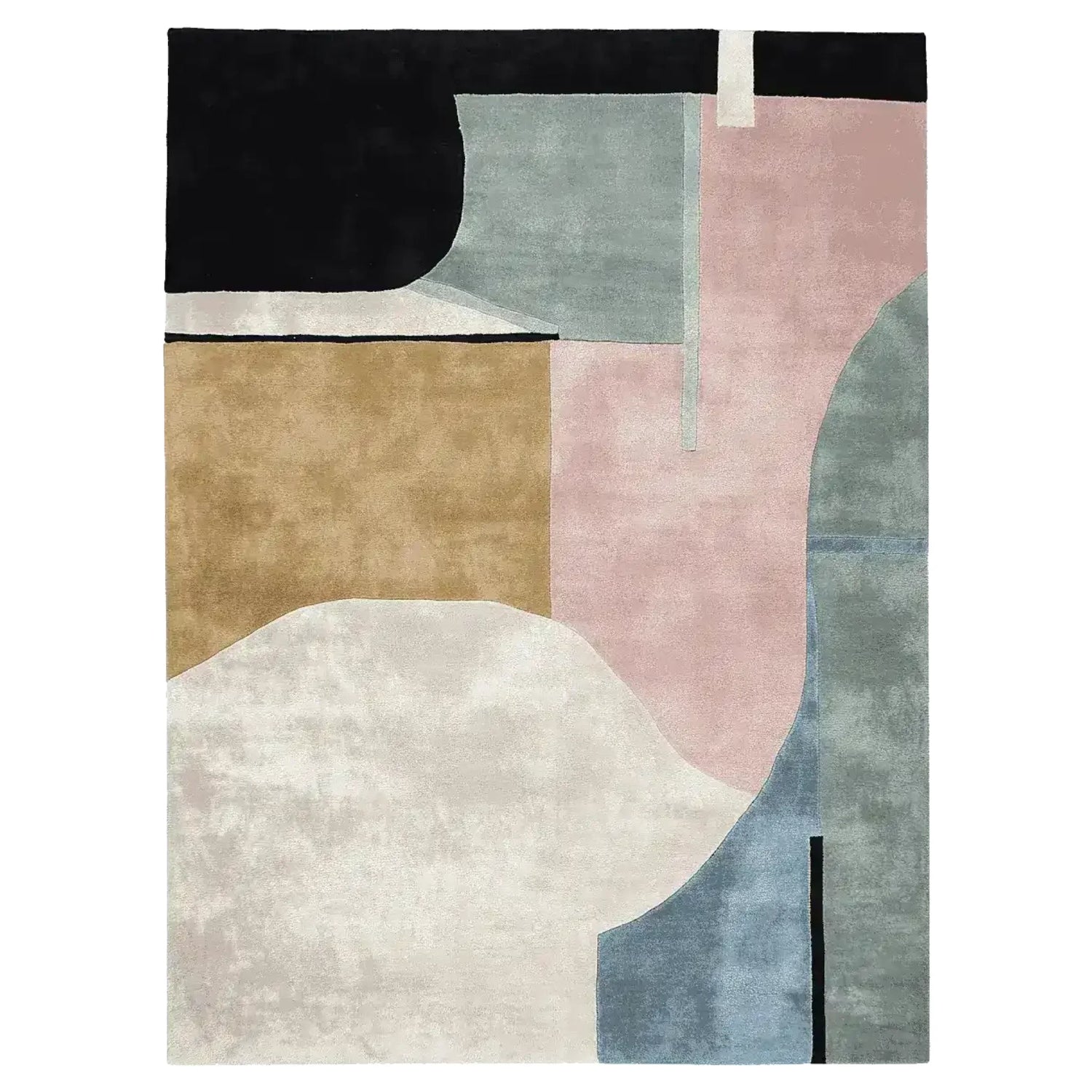 Muted Motion Block Hand Tufted Rug