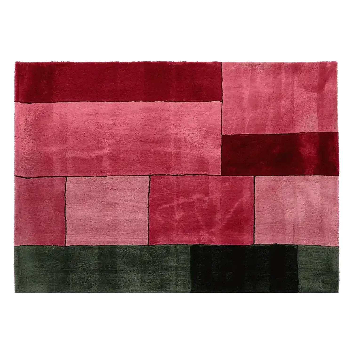 Obscura Red Panel Hand Tufted Rug