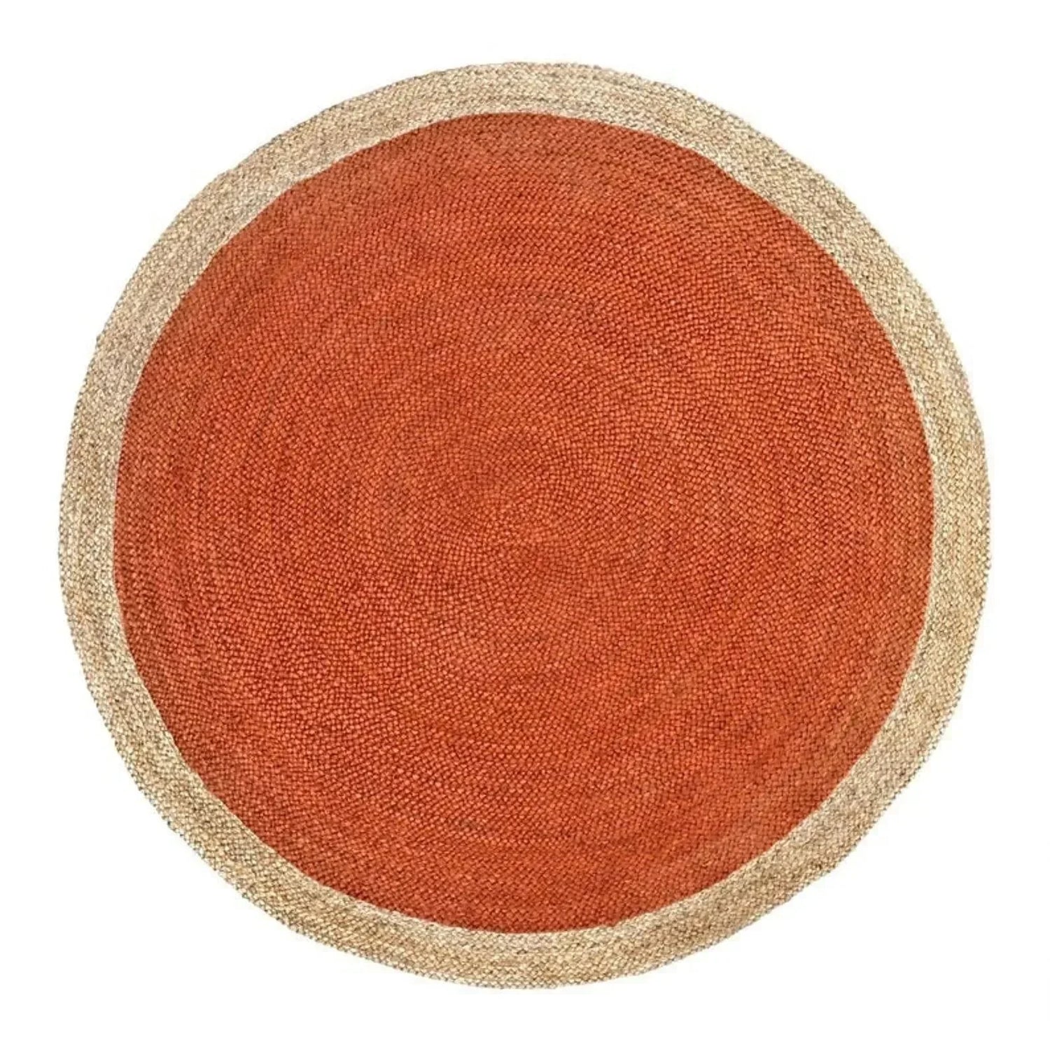Orange Round Jute Rug