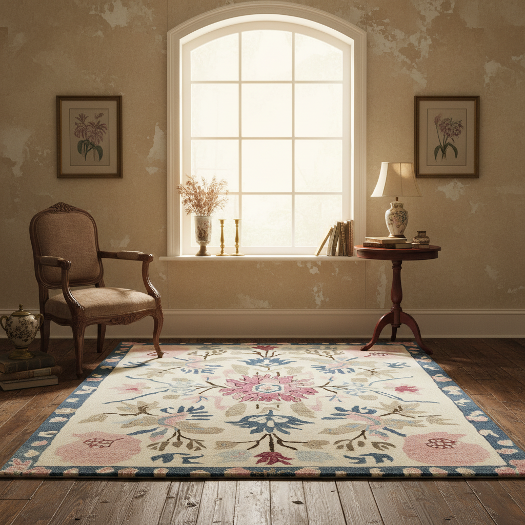 Ornate Flora Fringe Hand Tufted Rug