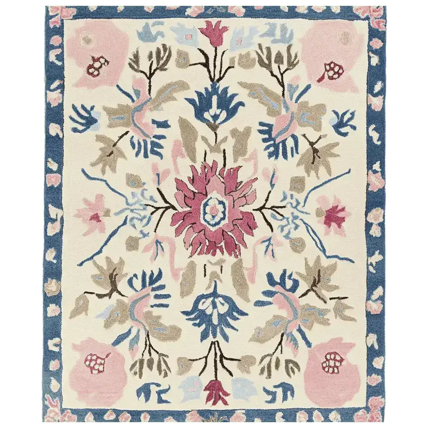 Ornate Flora Fringe Hand Tufted Rug