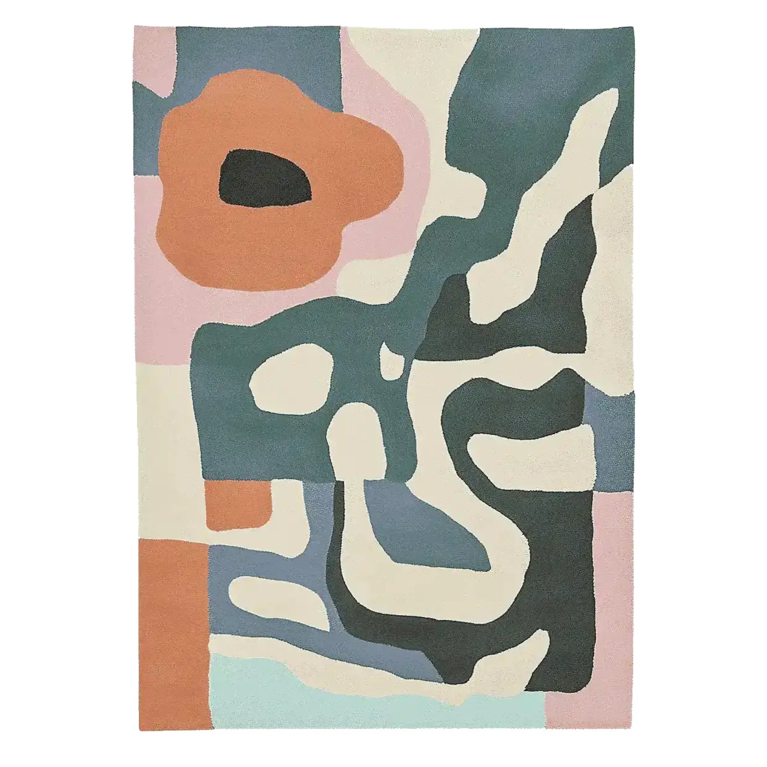 Painted Landform Shapes Hand Tufted Rug