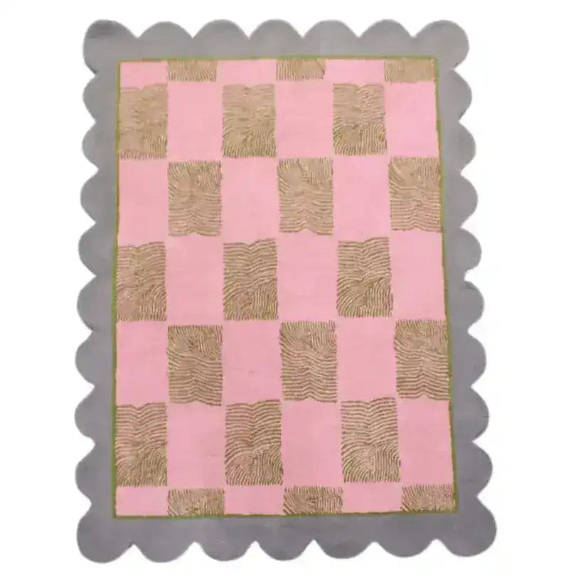 Pastel Harmony Scalloped Leaf Hand Tufted Rug