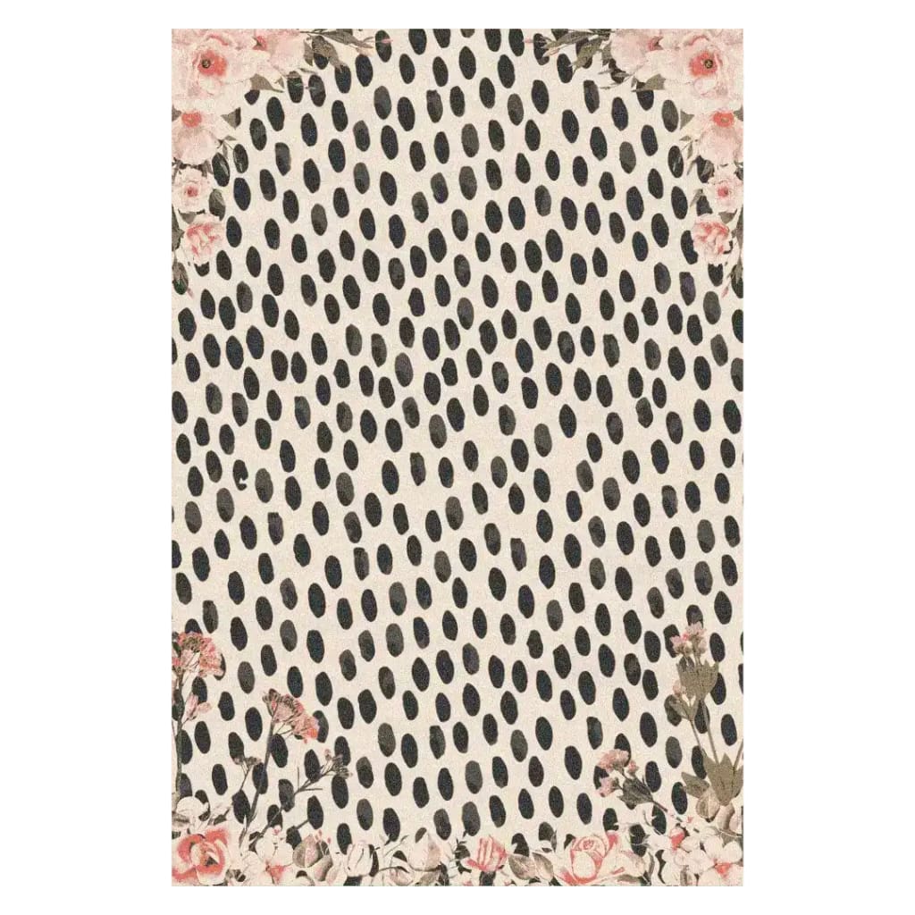 Pastel Pink Floral Animal Print Hand Tufted Rug