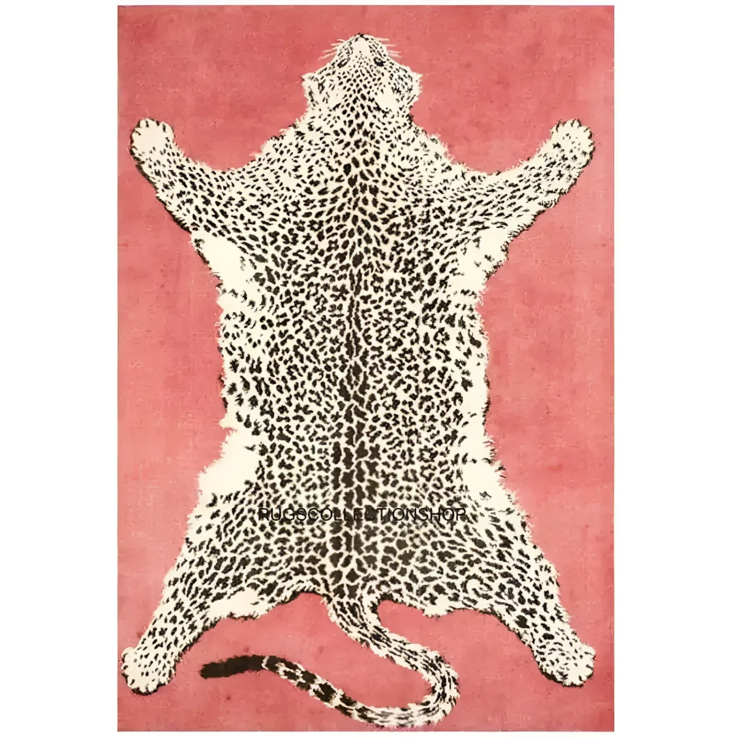 Peachy Leopard Hand Tufted Wool Rug