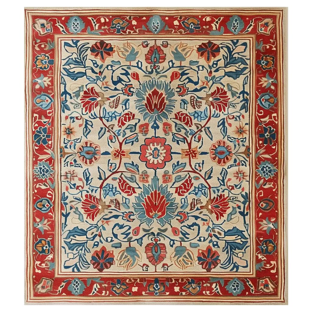 Persian Bloom Hand Tufted Wool Rug