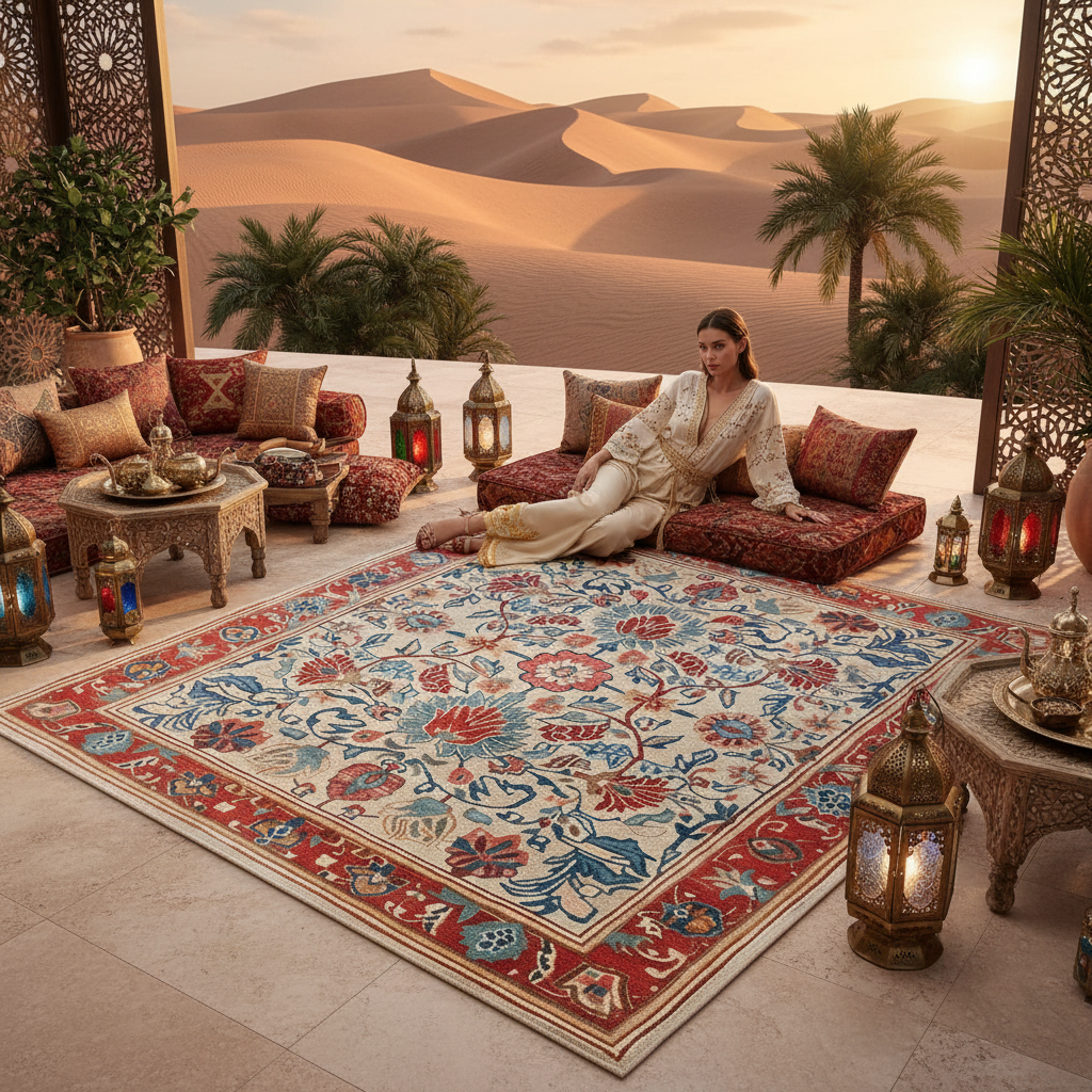 Persian Bloom Hand Tufted Wool Rug