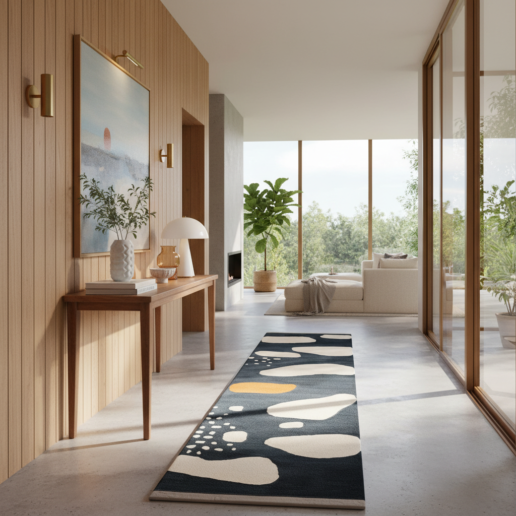 Petal Grid Hand Tufted Wool Rug