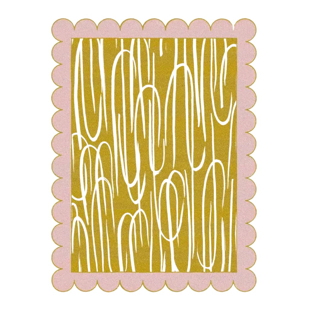 Pink Scalloped Contemporary Art Hand Tufted Rug